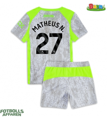 Manchester City Matheus Nunes #27 Tredjeställ Barn 2025-26 Kortärmad (+ Korta byxor)